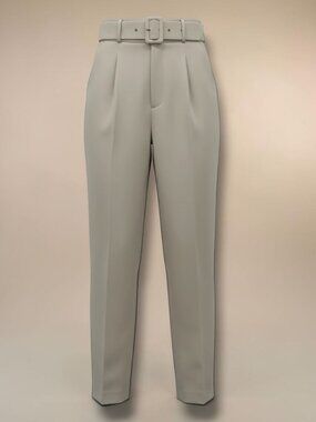 Zara High-Waist Belted Pleated Trousers